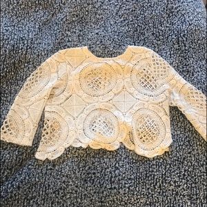 Knit Lace Box Crop Top